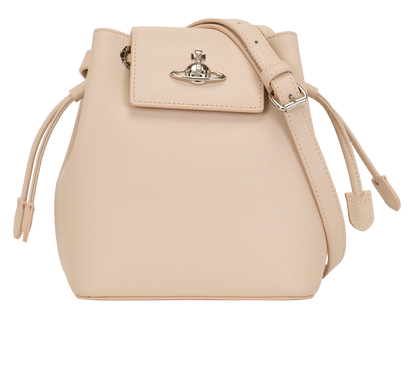 Pimlico Bucket Bag, &pound;195, Handbags, Beige, Leather, Front view